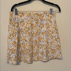 Yellow Floral Mini Skirt - Women's